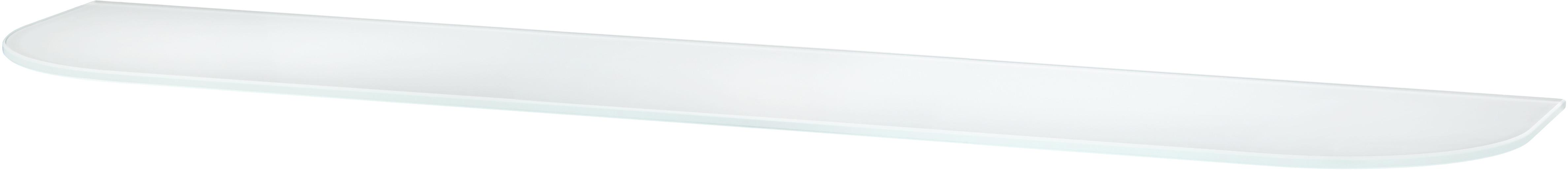 Stenski Regal Zaobljeno Belo Steklo -Sb- - opal, steklo (78/0,6/18cm)