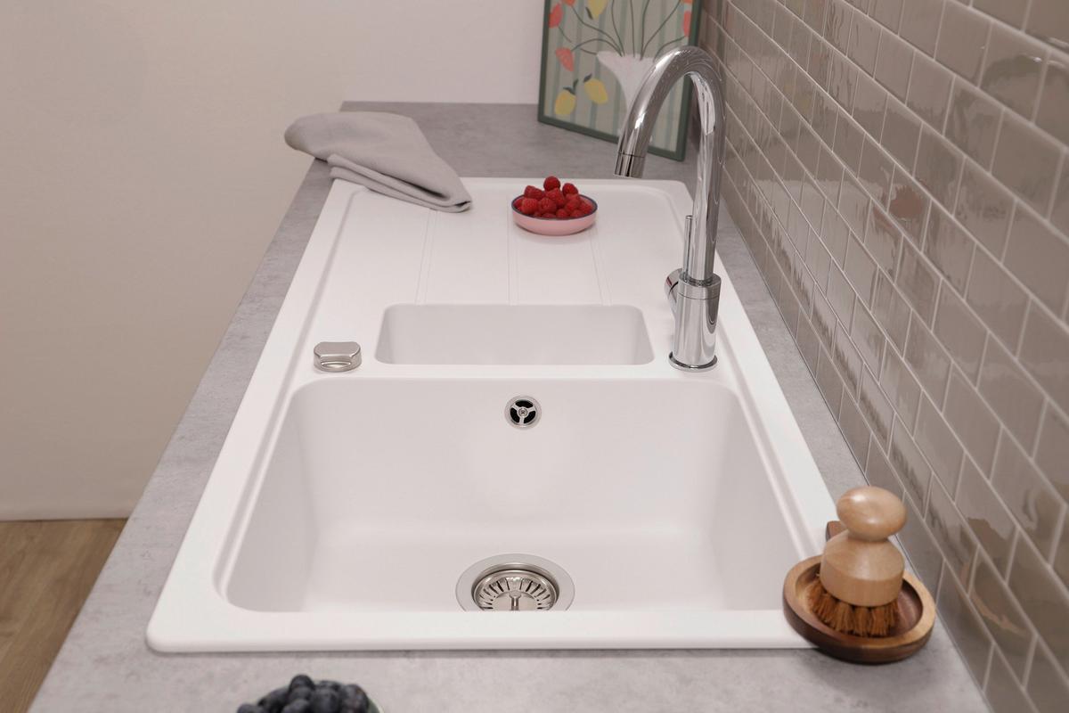 Pomivalno Korito Austin, 100x50cm - bela, Design, kamen (100/20/50cm) - Respekta