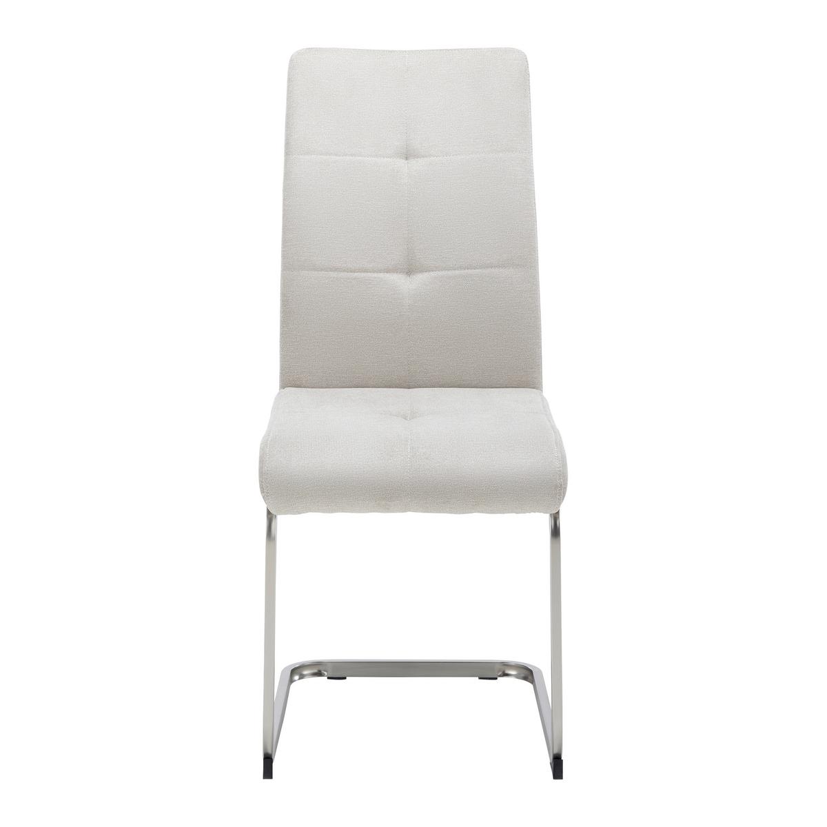 Schwingstuhl Lucie Sandfarben Webstoff Gepolstert - Sandfarben/Chromfarben, MODERN, Holz/Textil (42,5/98/45cm) - Bessagi Home