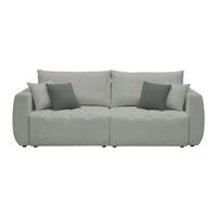 Schlafsofa Bologna Grau - Beige/Schwarz, Holz/Textil (245/74-90/104cm) - Mömax
