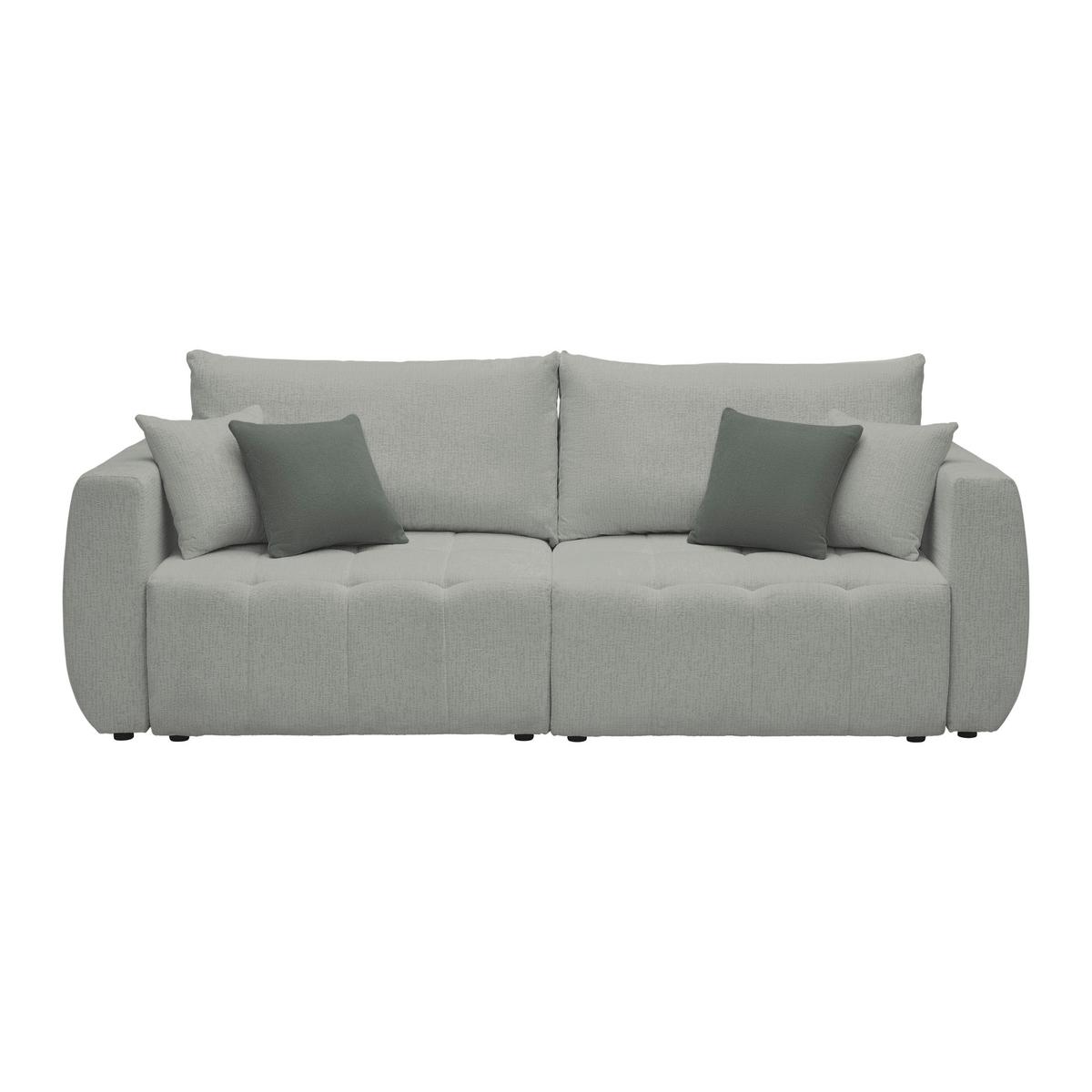 Schlafsofa Bologna Grau - Beige/Schwarz, Holz/Textil (245/74-90/104cm) - Mömax