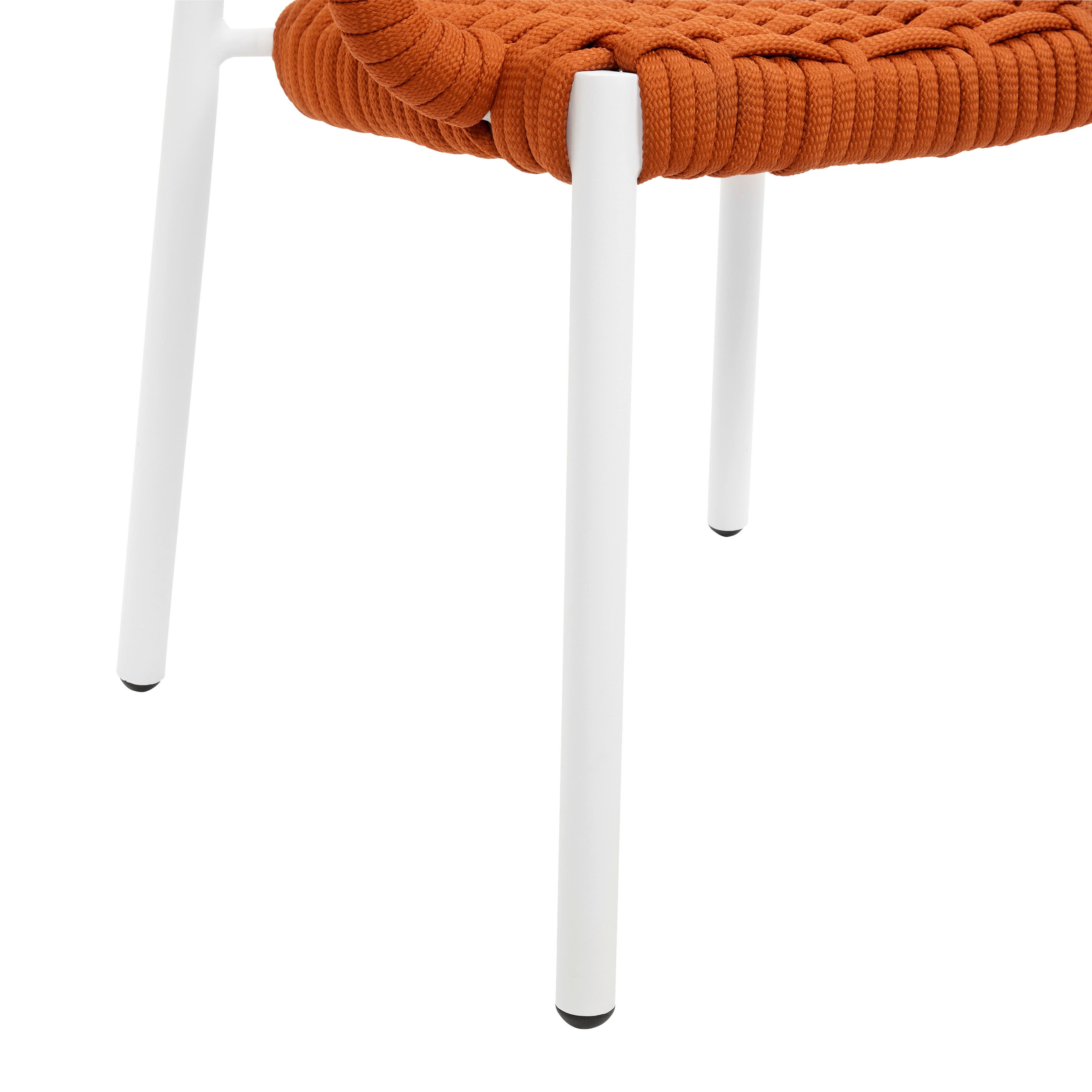 UTESTOL ANTONIA - orange/vit, Modern, metall/textil (58/76/59cm) - Bessagi Garden