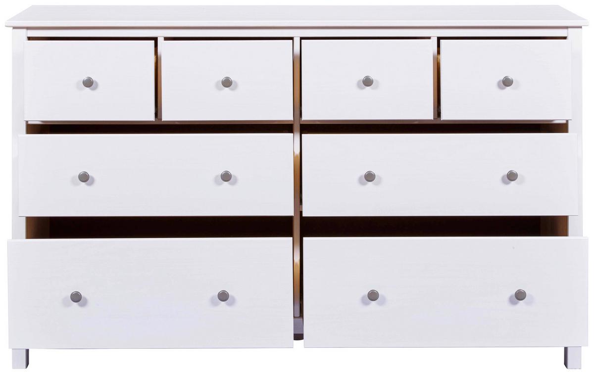 Sideboard Chilly Home ca. 160x96x40 cm Weiß - Silberfarben/Weiß, Design, Holz/Metall (160/96/40cm) - Livetastic
