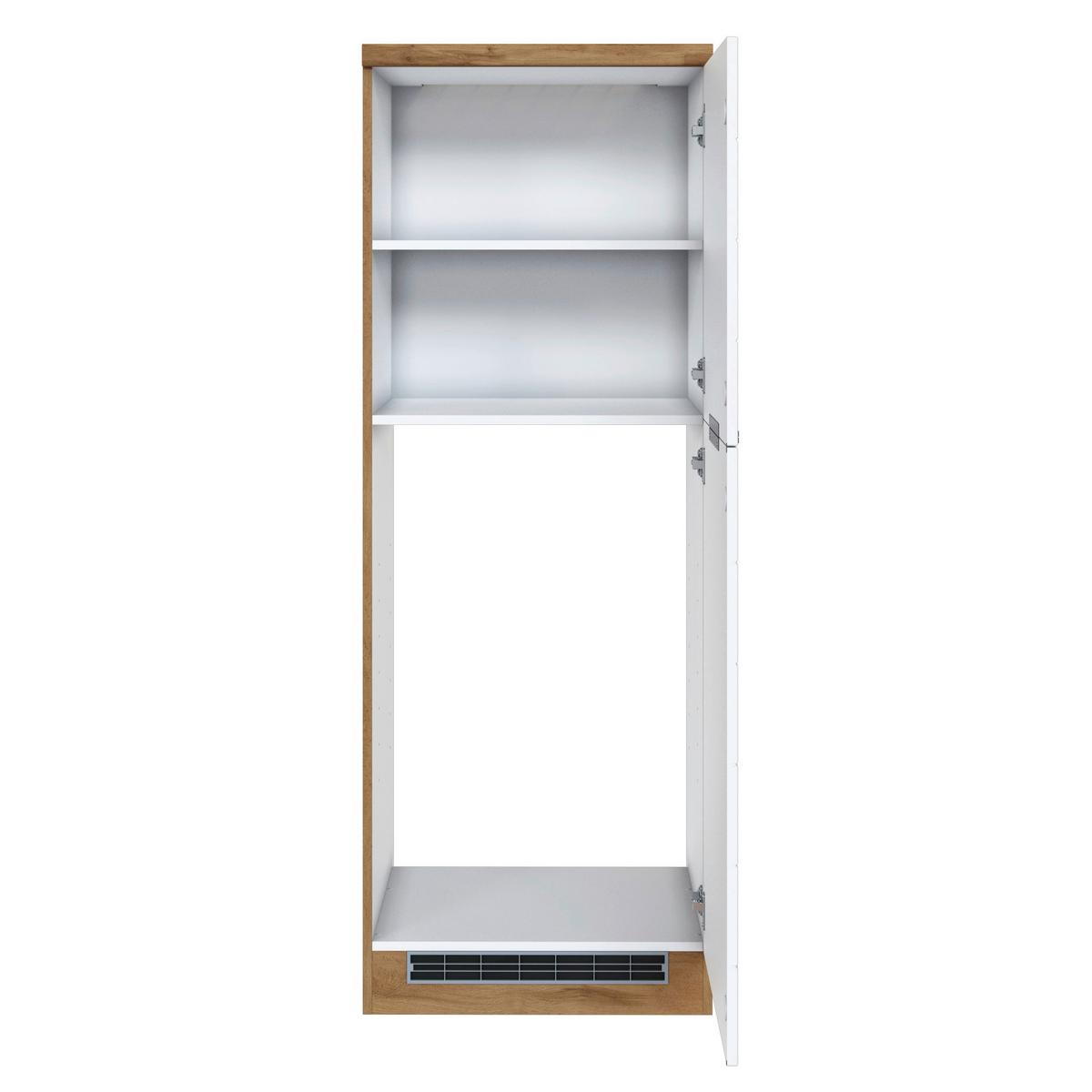 Backofen-/Kühlschrank Umbauschrank Florenz ca. 60 cm - Eiche Wotan/Weiß, Design, Holzwerkstoff/Metall (60/165/60cm) - Held