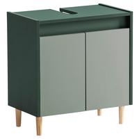Waschbeckenunterschrank Lovis Dunkelgrün - Dunkelgrün/Eschefarben, MODERN, Holz/Holzwerkstoff (56,9/60,1/33,0cm) - MID.YOU