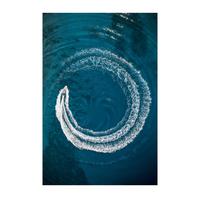 Glasbild Blau/Weiß ca. 120x80cmm - Blau/Weiß, Basics, Glas/Papier (120/80cm)