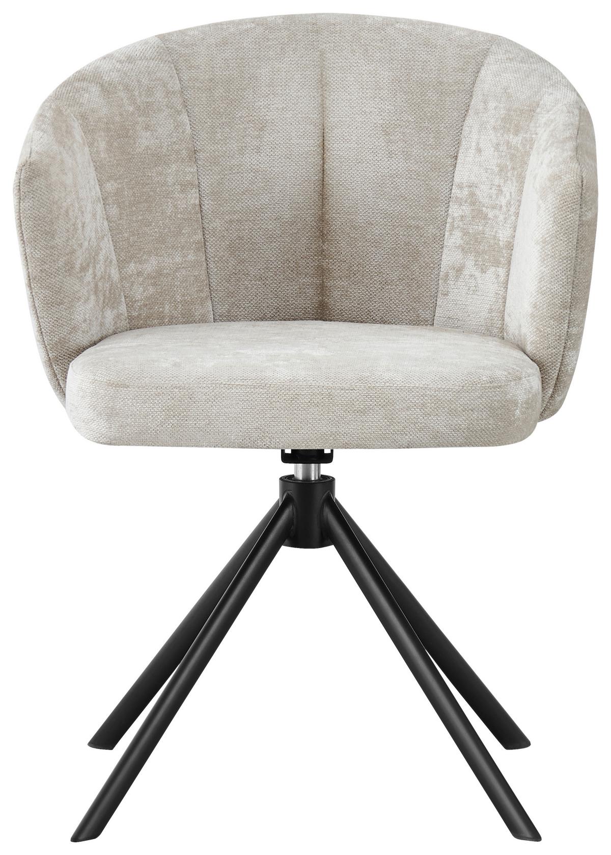 Scaun MARLY - bej/negru, Design, metal/textil (59/78/63cm) - Premium Living