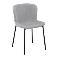 Stuhl Noemie Hellgrau Webstoff Gepolstert - Hellgrau/Schwarz, MODERN, Holz/Textil (46/79/56cm) - Bessagi Home
