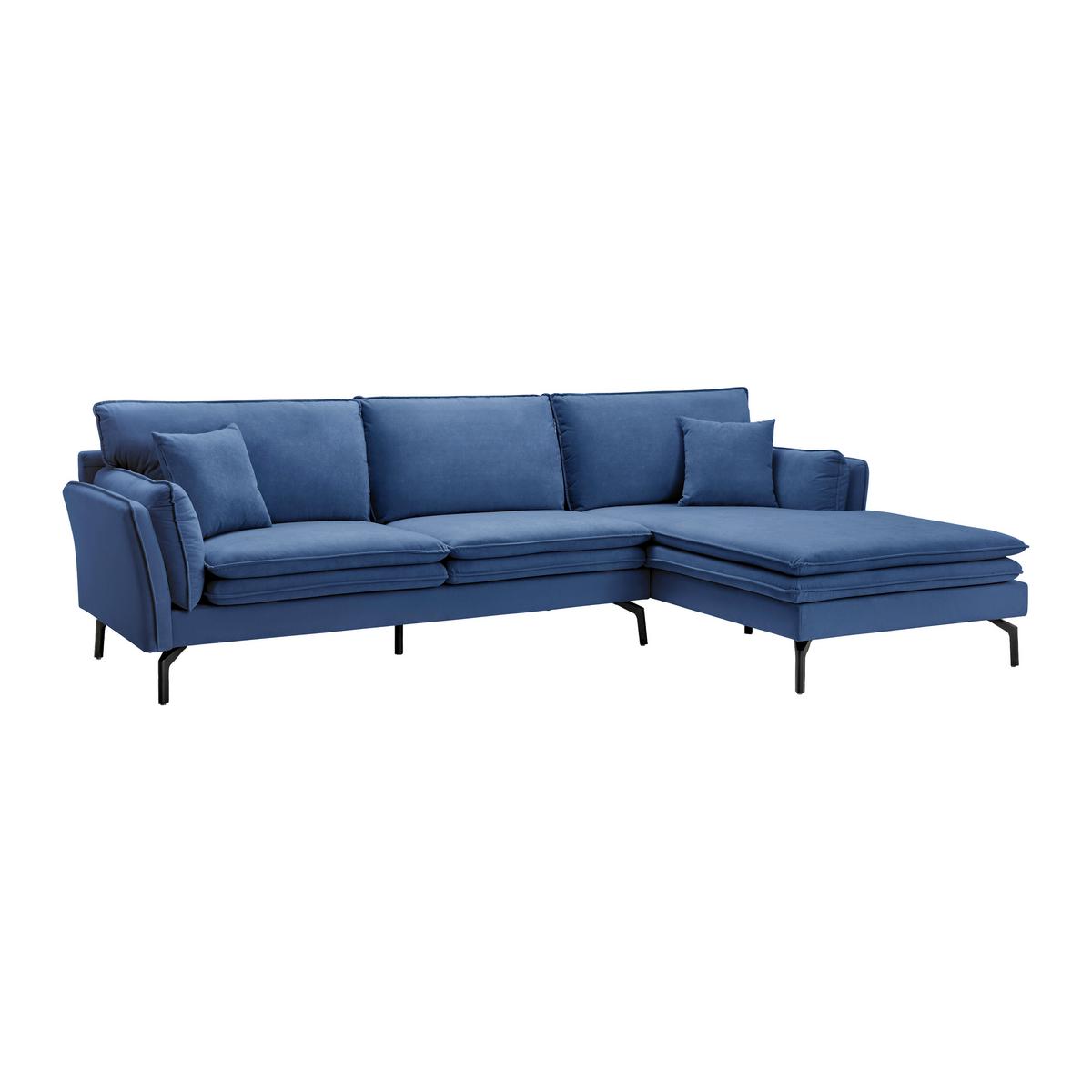 Sarokkanapé Lani - sötétkék, Modern, textil/fa (296/86/170cm) - Bessagi Home