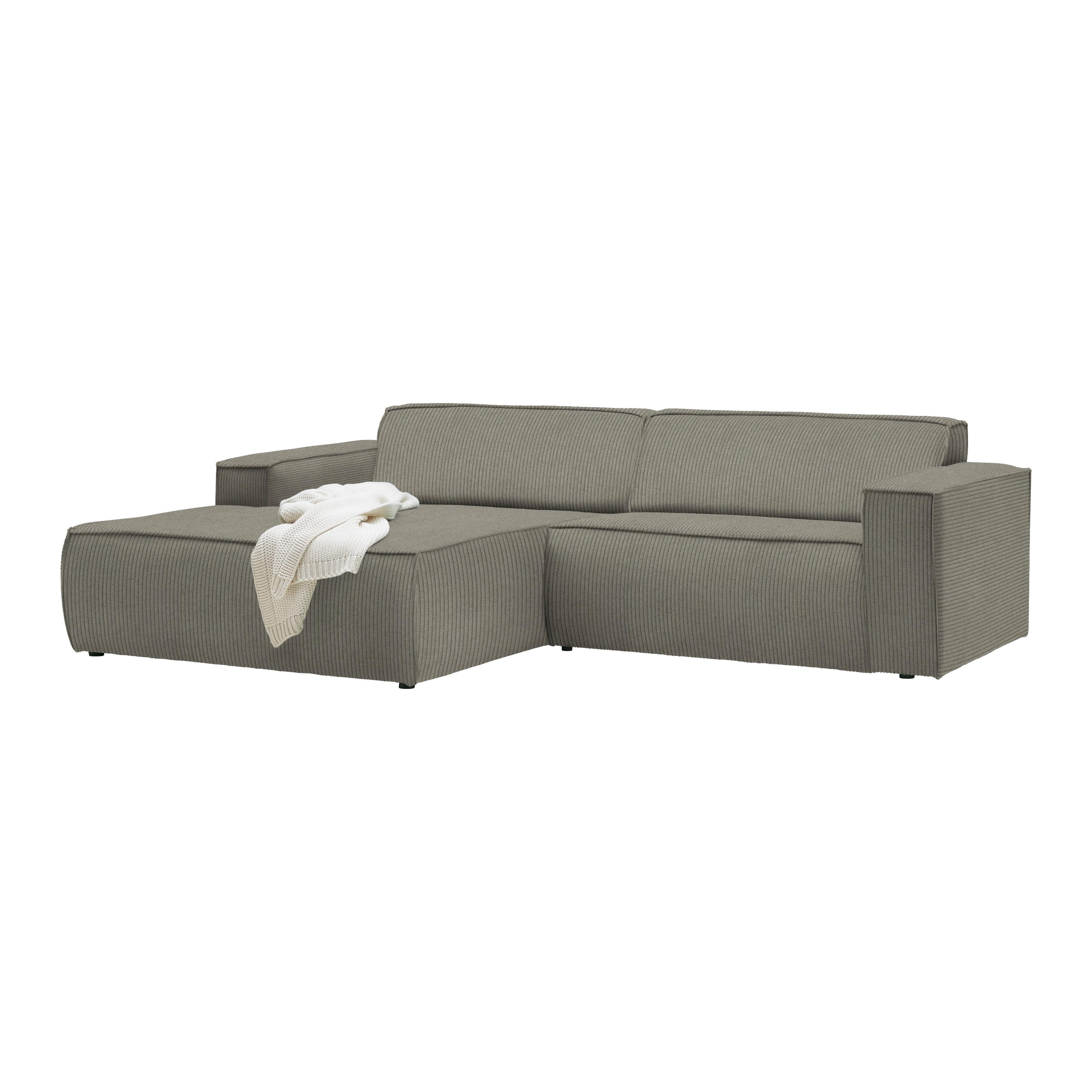 Wohnlandschaft Loft Graubraun - Graubraun/Schwarz, MODERN, Kunststoff/Textil (172/75/265cm) - Mömax