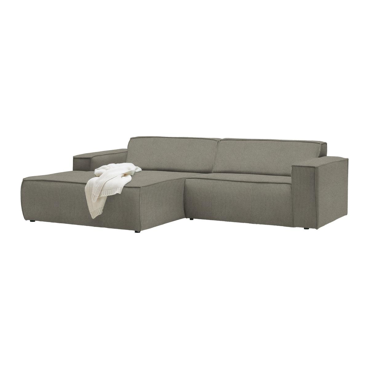 Wohnlandschaft Loft Graubraun - Graubraun/Schwarz, MODERN, Kunststoff/Textil (172/75/265cm) - Mömax