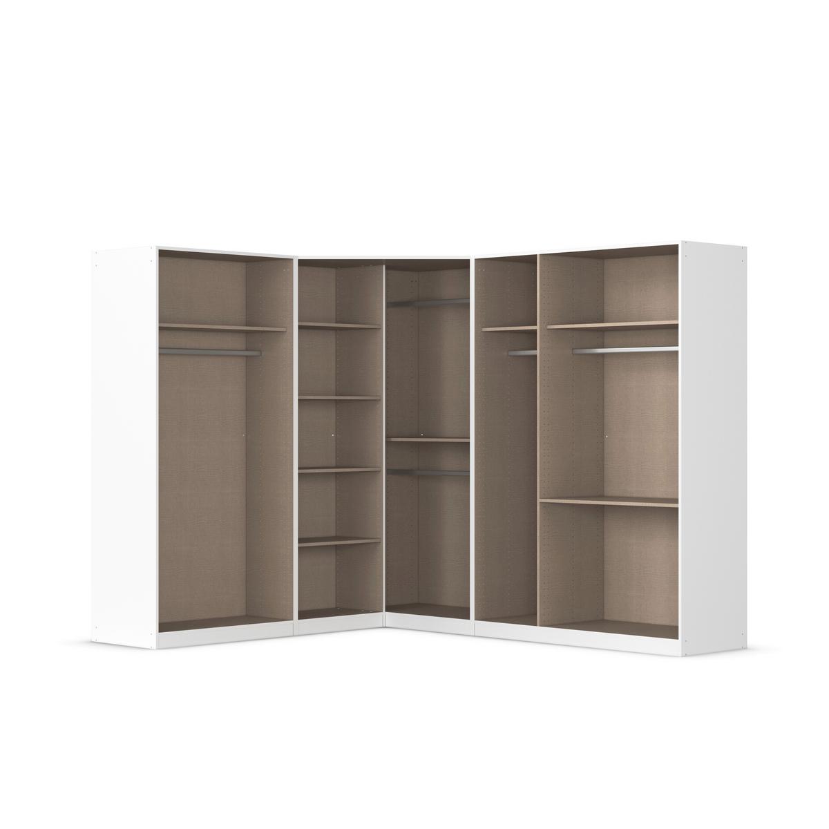 Kotna Omara Za Oblačila Costa, Siva - barve kroma/siva, Moderno, leseni material (208/197/253cm) - Rauch Möbel