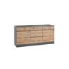 Küchenunterschrank Turin ca. 180x86 cm Graphit/Eiche - Eiche Wotan/Graphitfarben, Design, Holzwerkstoff (180/86/60cm) - Held