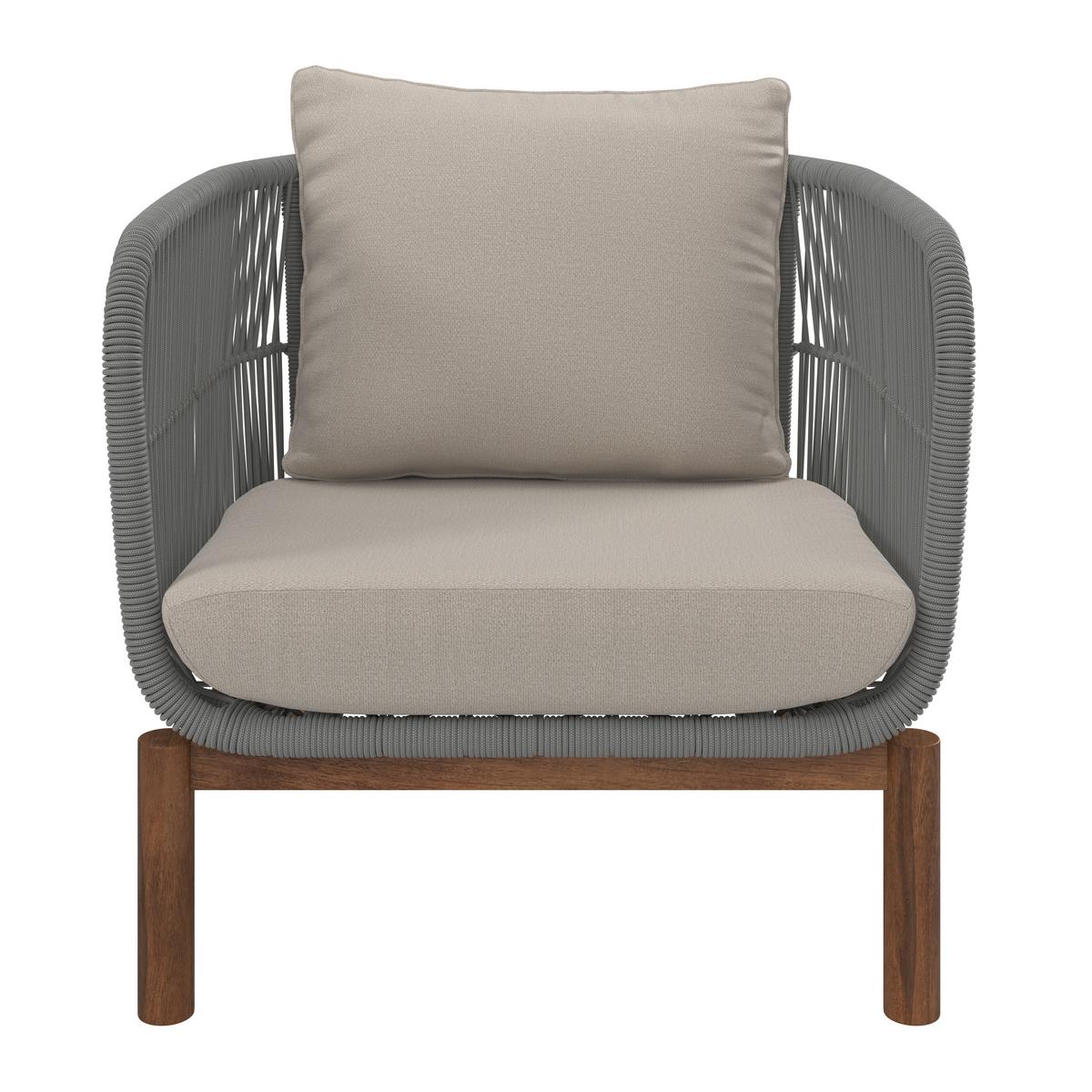 LOUNGEGARNITUR MALENE - Creme/Naturfarben, Modern, Holz/Textil (168/70,5/80cm) - Bessagi Garden