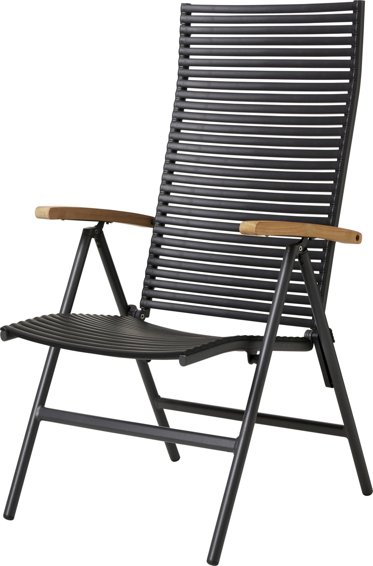 Gartenstuhl Mood Position - Anthrazit/Schwarz, KONVENTIONELL, Holz/Kunststoff (60/111/72cm) - Gardenson