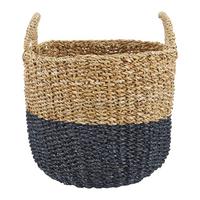 KOSZ DEKORACYJNY SOPHIAN - kolor naturalny/czarny, Natur, materiały naturalne (30/36cm)