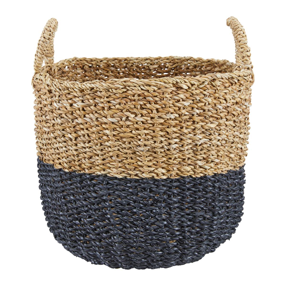 KOSZ DEKORACYJNY SOPHIAN - kolor naturalny/czarny, Natur, materiały naturalne (30/36cm)