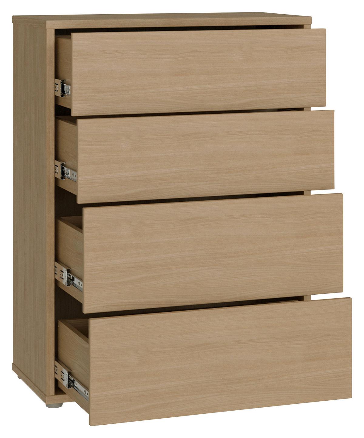 Komoda Alice, Barva Hrasta - srebrne barve/barve hrasta, Trend, umetna masa/leseni material (75/99/35cm) - Carryhome