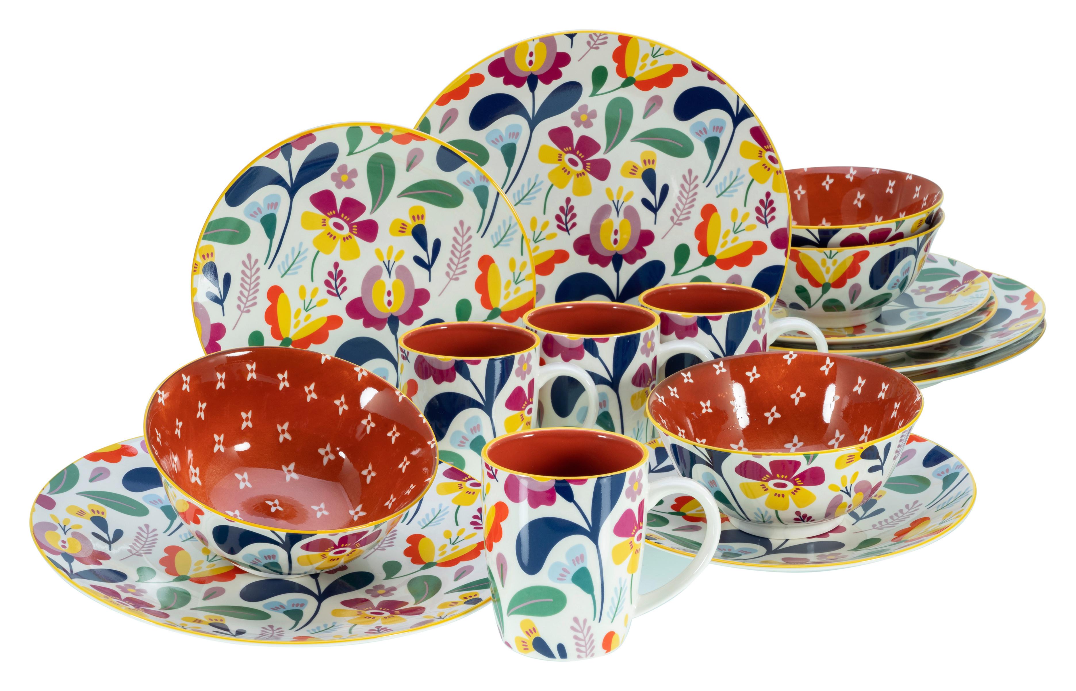 Kombinirani Servis Folklore, 16-Delni - večbarvno, Trend, keramika (35/32/36null) - Creatable