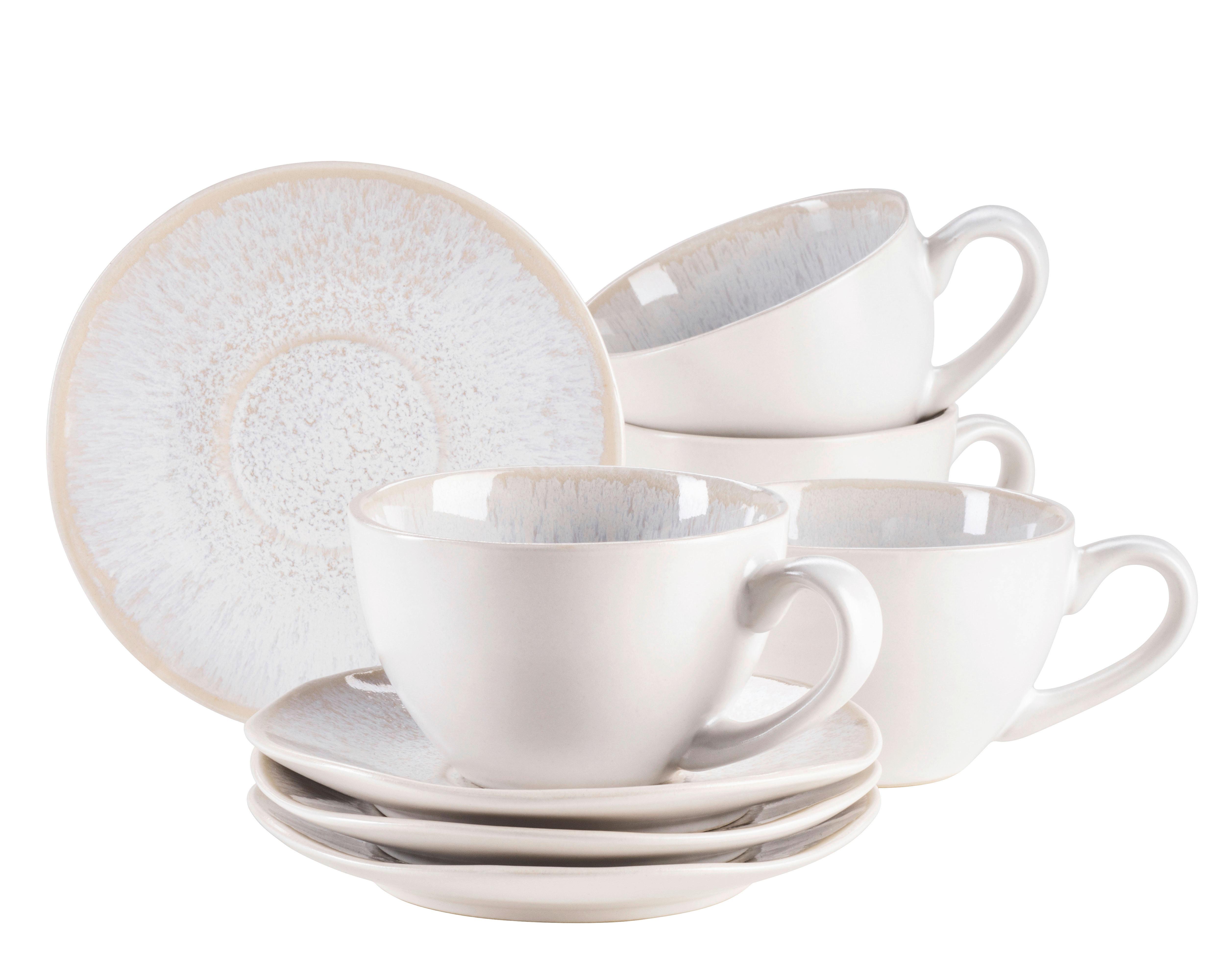 Kaffeeservice Kaffeetassenset, 934010 - Weiss, Basics, Keramik (13,5/6,5/10cm) - Mäser