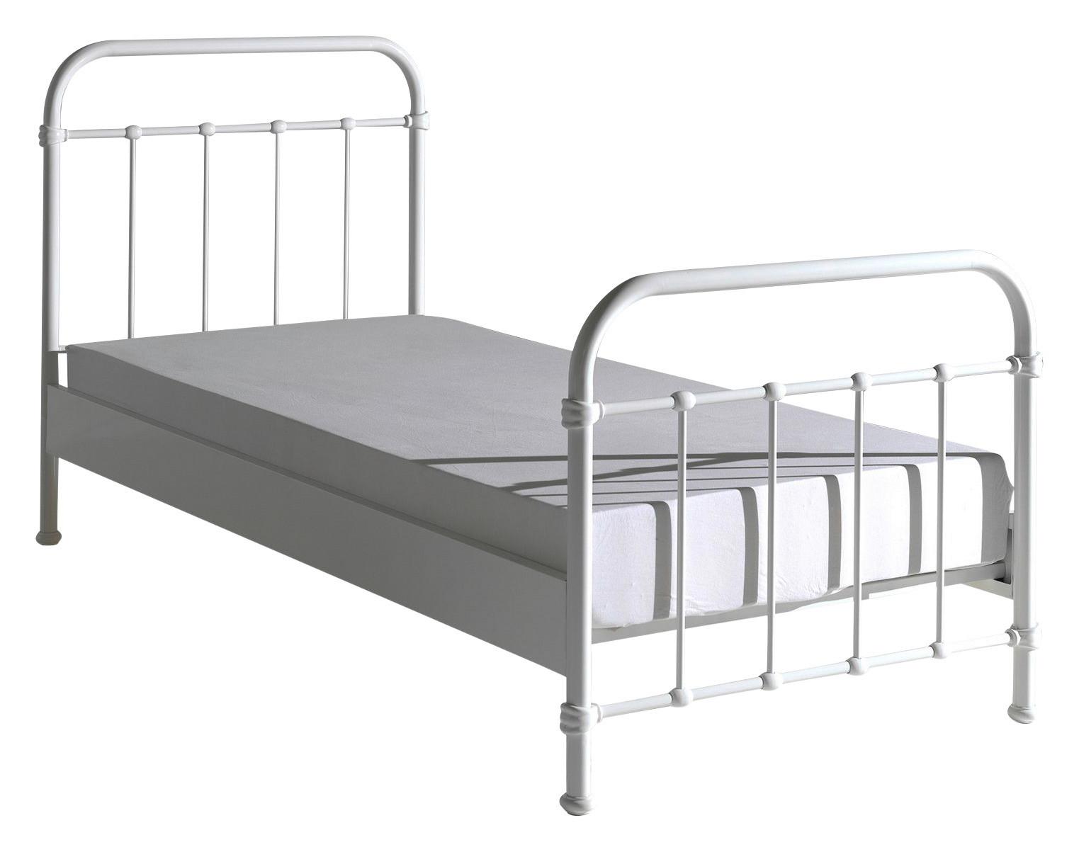 Kinder-/Juniorbett New York ca. 90x200 cm Weiß - Weiß, ROMANTIK / LANDHAUS, Holzwerkstoff/Metall (90/200cm) - MID.YOU