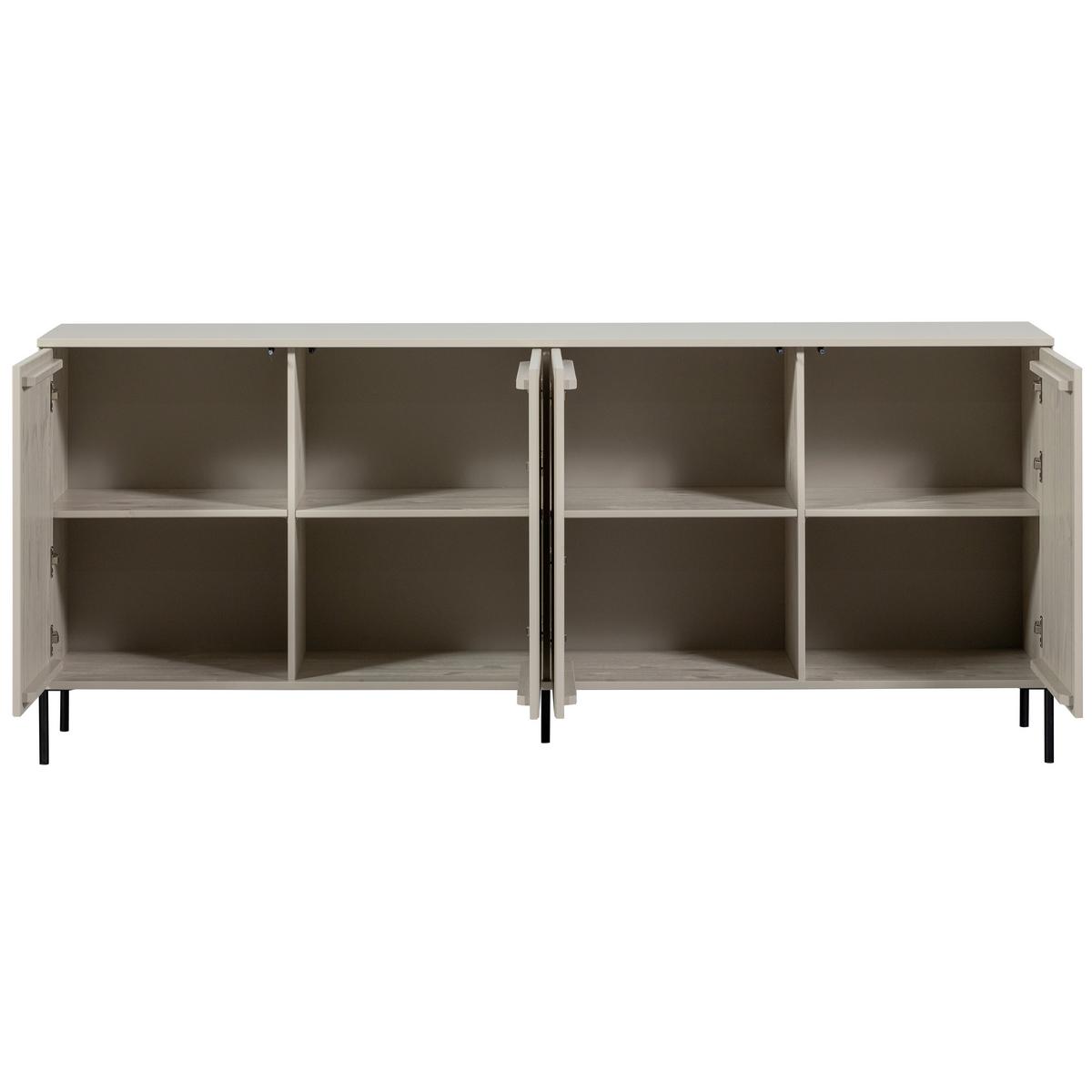 Sideboard Gravure Beige B: 40 cm - Schwarz/Grau, Design, Holz/Metall (200/85/44cm) - Livetastic