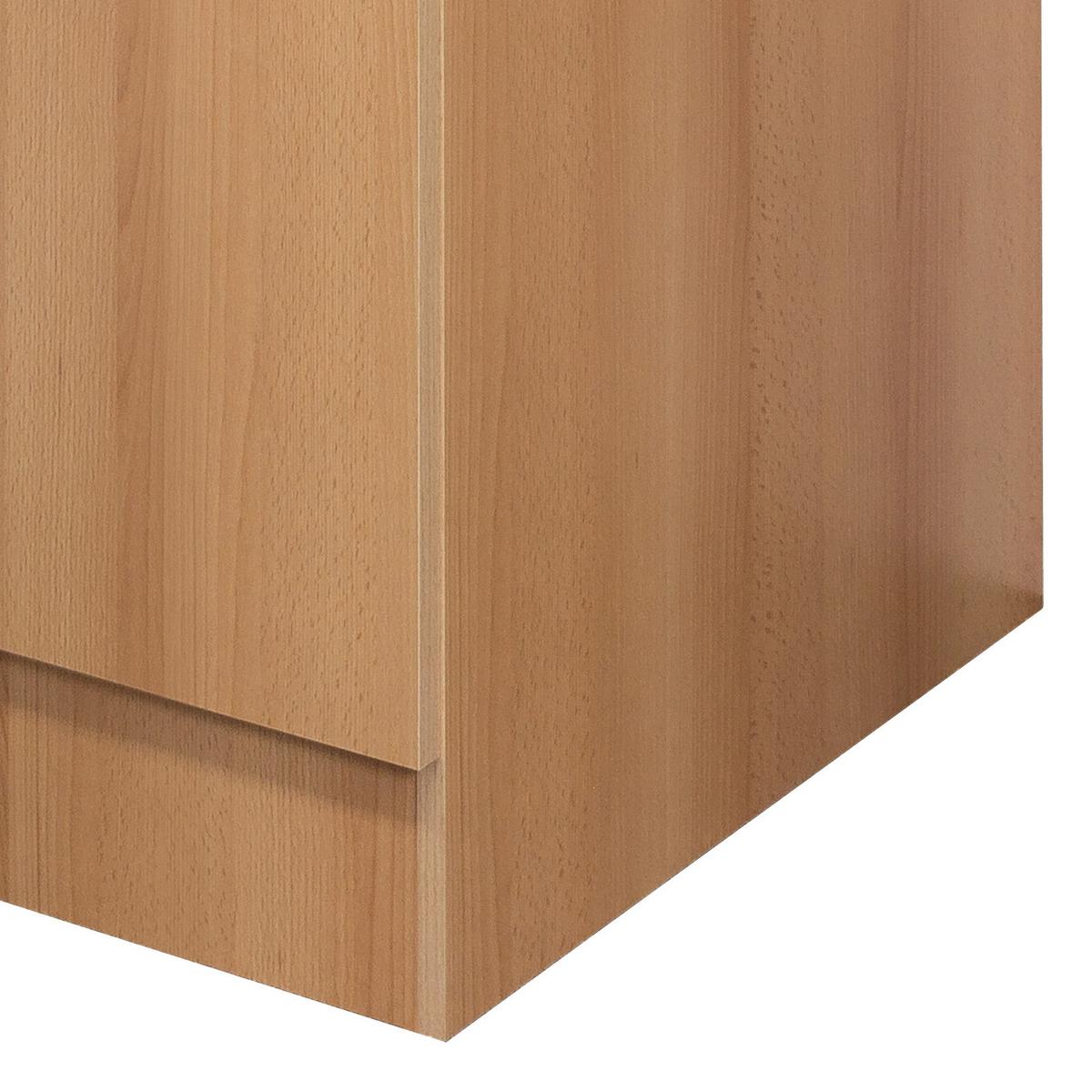 Küchenunterschrank "Nano" , Buche - Edelstahlfarben/Beige, MODERN, Holzwerkstoff/Kunststoff (30/85/57cm) - FlexWell