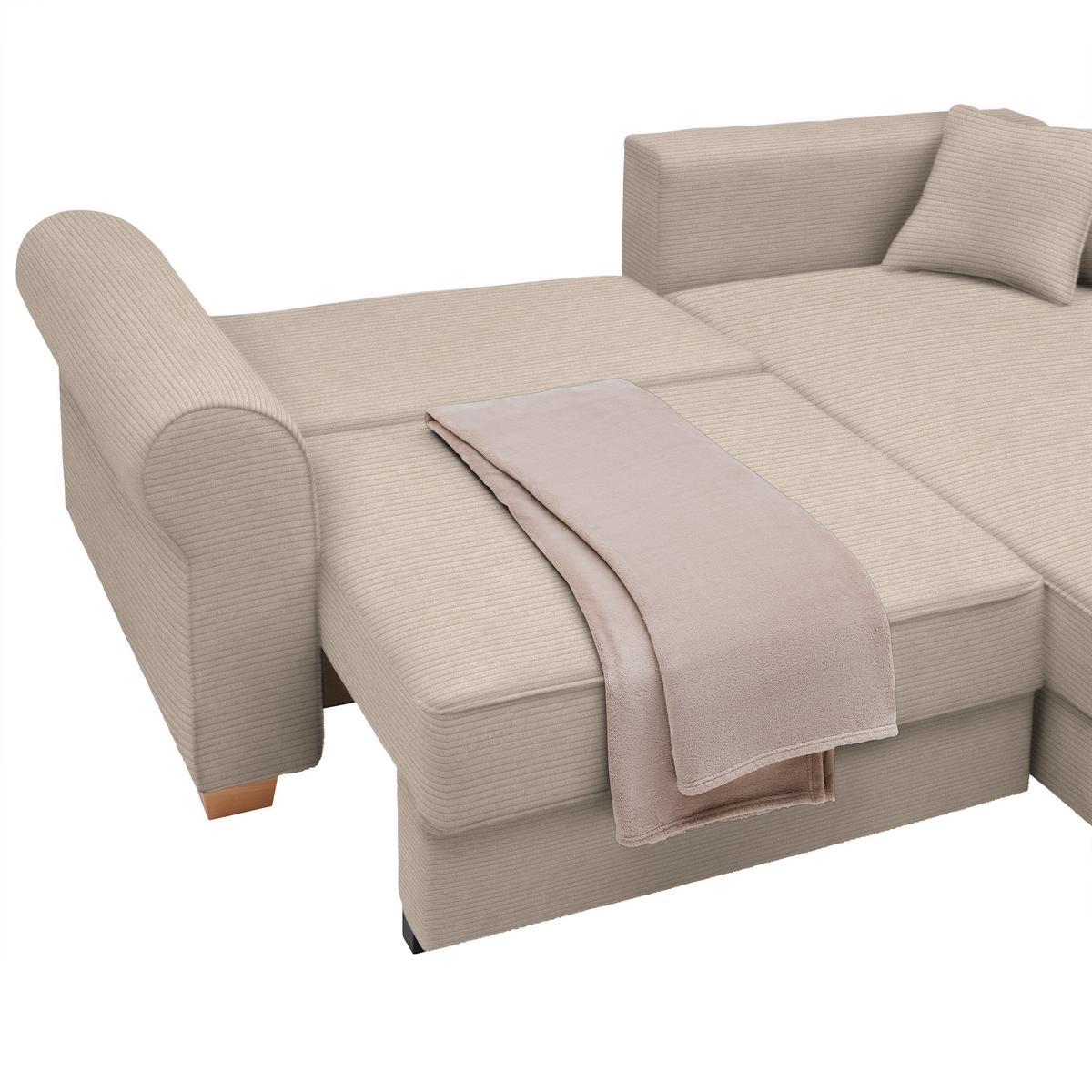 Wohnlandschaft Angelo Creme - Creme, MODERN, Holz/Holzwerkstoff (255/92/185cm) - Mömax