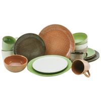 Kombiservice Canvas Mediterran, 16-teilig - Creme/Braun, LIFESTYLE, Keramik (34/31,5/33cm) - Creatable