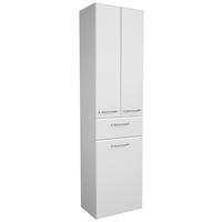 Magasszekrény Filo Weiss - krómszínű/magasfényű fehér, Modern, faalapú anyag (50/185,5/33cm)