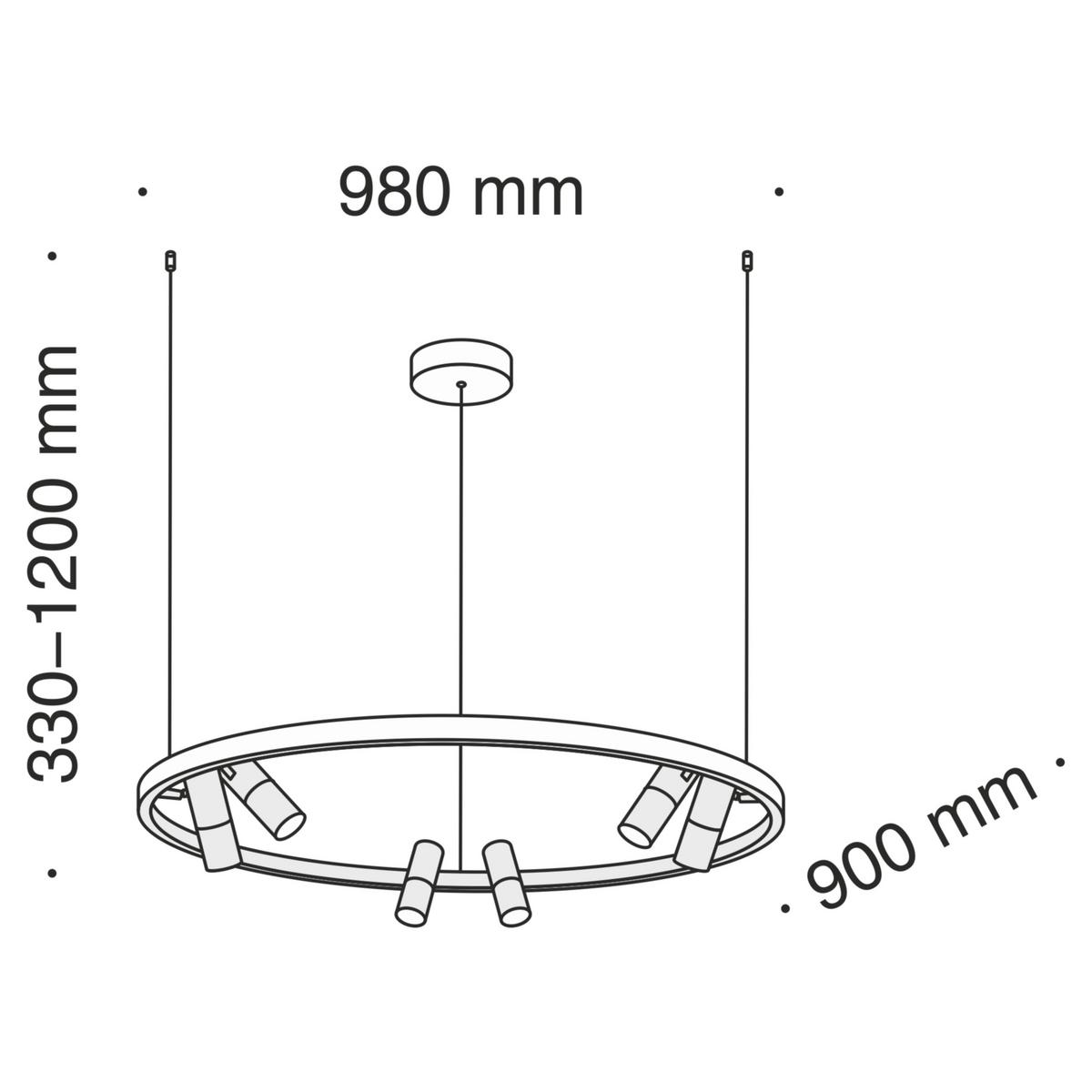 Pendelleuchte Satellite Weiß max. 42 Watt - Weiß, Basics, Metall (90/90/120cm) - MAYTONI