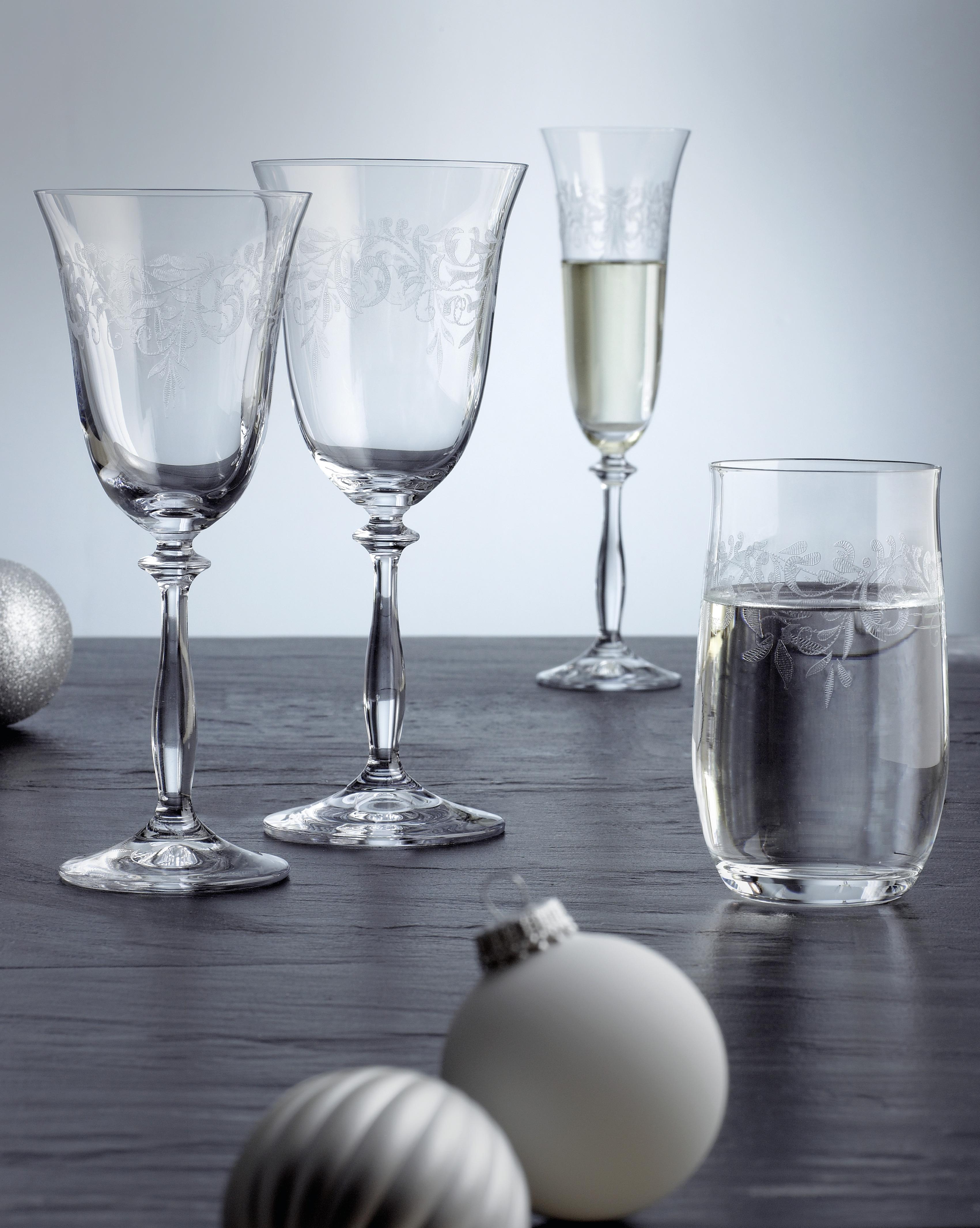 KOMPLET SZKŁA STOŁOWEGO ROMANCE - przejrzysty, Trend, szkło (0,25l) - Novel