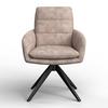 STOL MED ARMSTÖD LAURIN - svart/taupe, Modern, metall/trä (59/93/63cm) - Bessagi Home