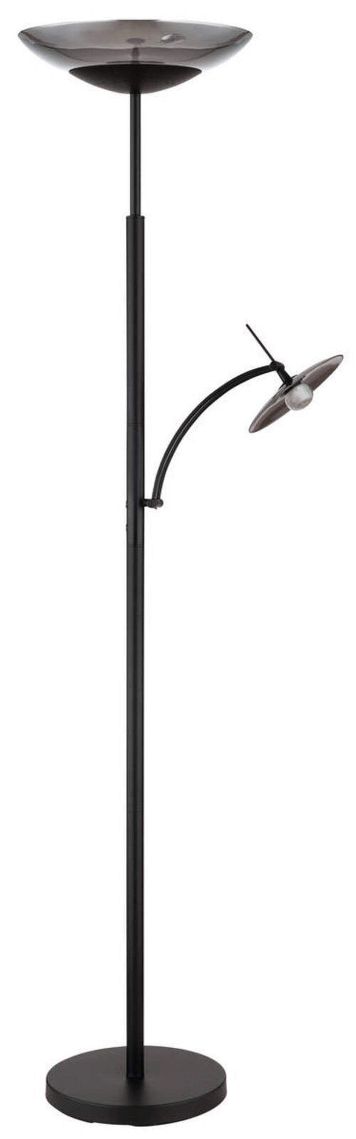 LED-STEHLEUCHTE 58907 - Schwarz, Konventionell, Glas/Metall (40/180cm) - Globo