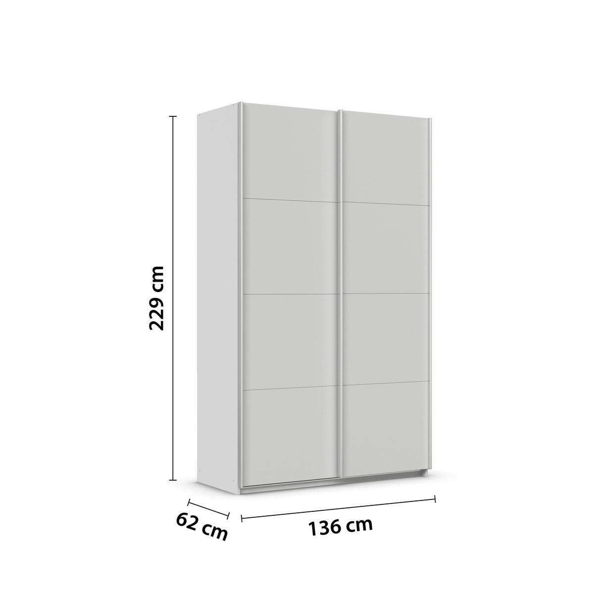 DULAP USI CULISANTE FELDKIRCH - gri deschis, Modern, material pe bază de lemn (136/229/62cm)