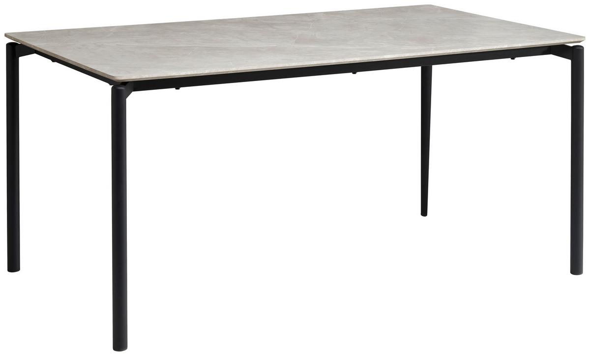 Jedilna Miza Lean, Siva, 160x90 - siva/črna, Konvencionalno, kovina/leseni material (160/90/76cm) - P & B