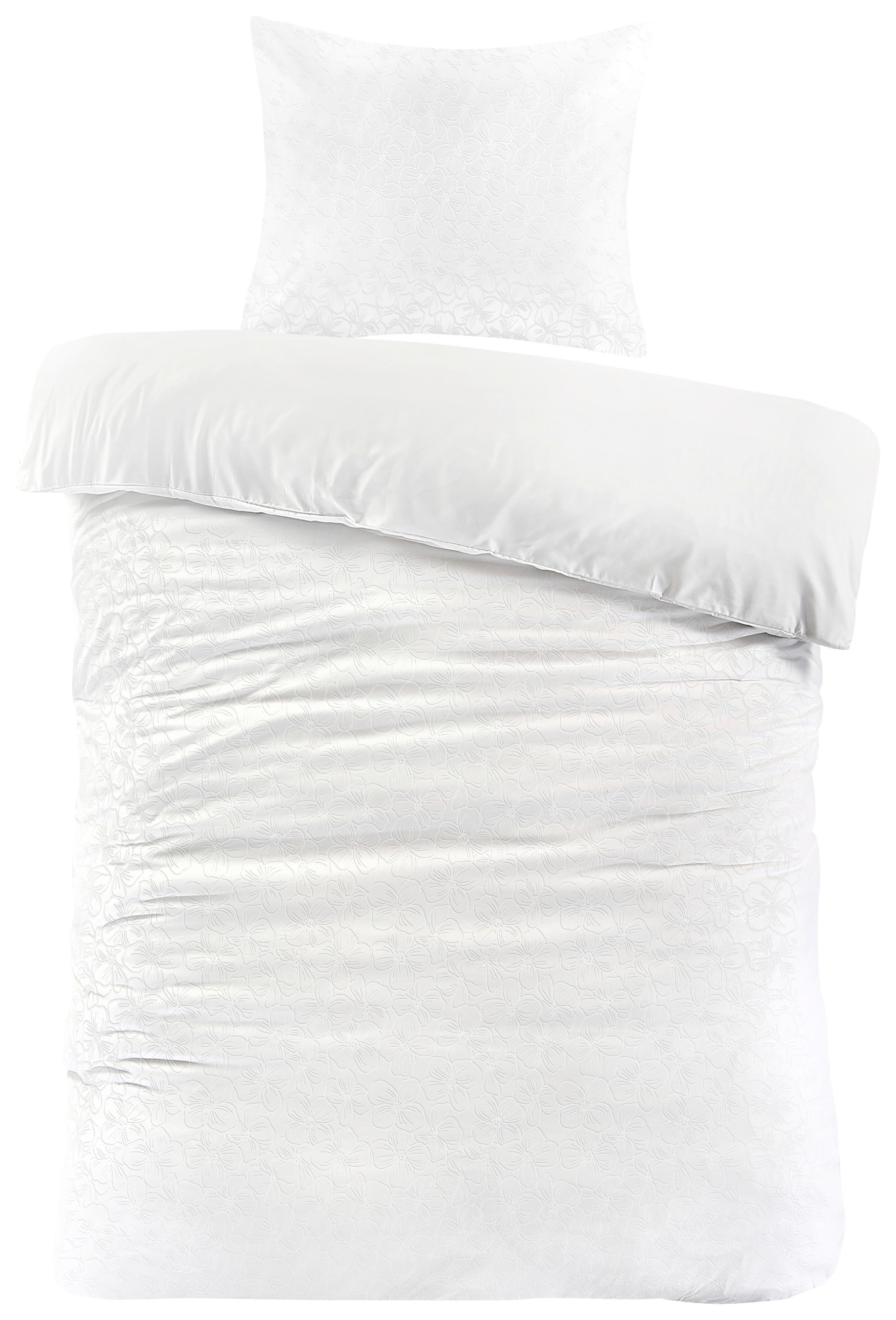 Bettwäsche Blume Weiß ca. 140x200cm - Weiß, KONVENTIONELL, Textil (140/200cm) - Mömax