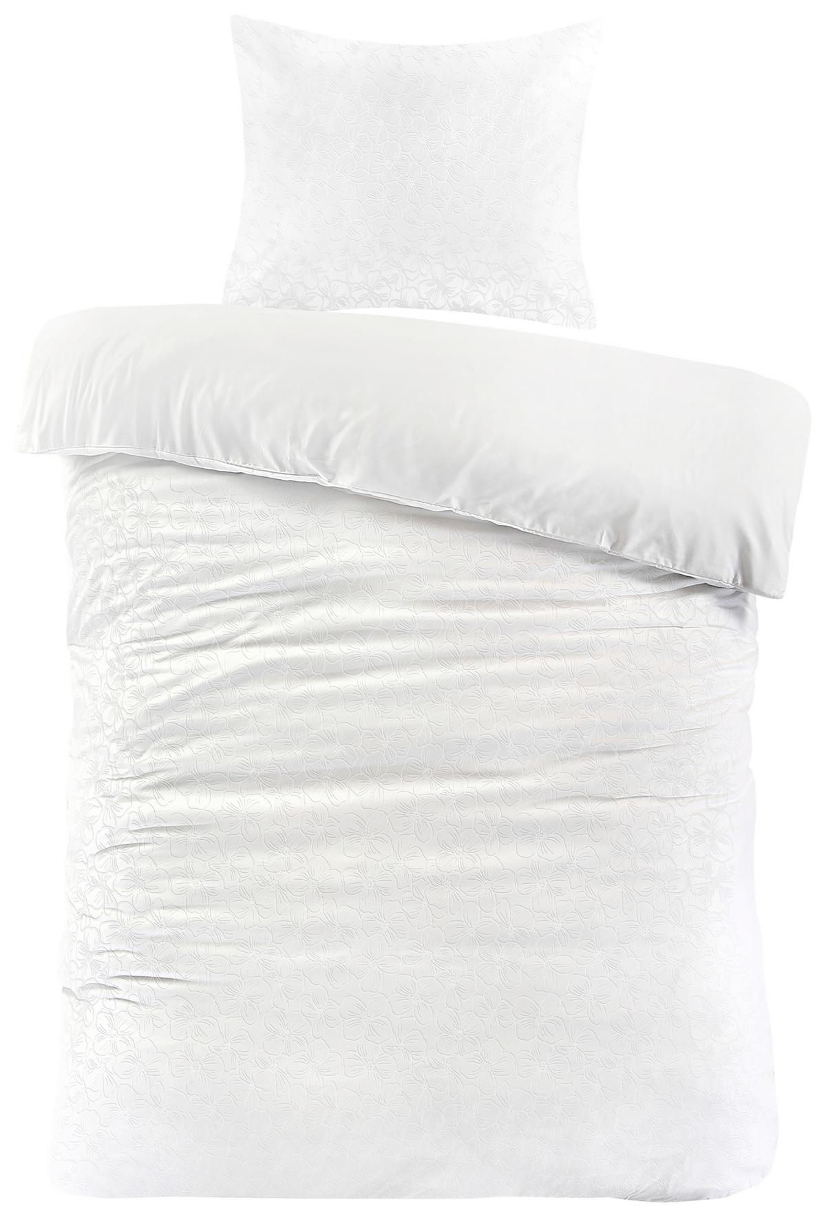 Ágyneműhuzat-garnitúra Blume - fehér, Konventionell, textil (140/200cm) - Mömax