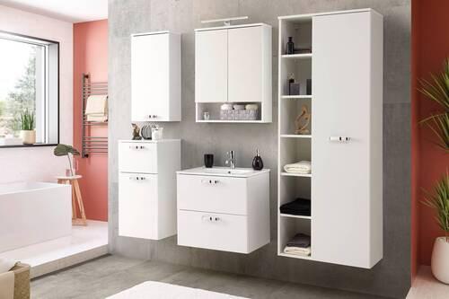 Donji Element Fresh - bijela/bijela visoki sjaj, Konvencionalno, drvni materijal/metal (61/56/47cm) - Modern Living