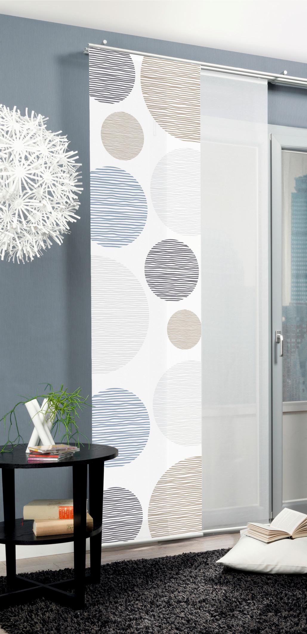 ZASŁONA PANELOWA BORDEN - antracytowy, Design, tkanina (60/245cm)