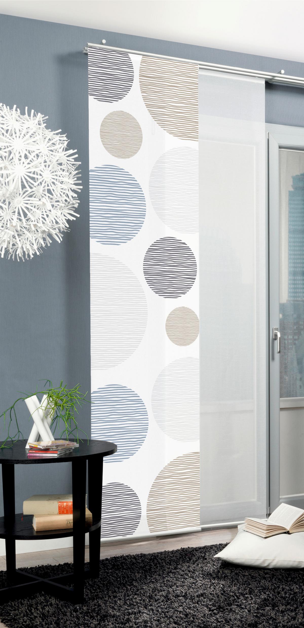 ZASŁONA PANELOWA BORDEN - antracytowy, Design, tkanina (60/245cm)
