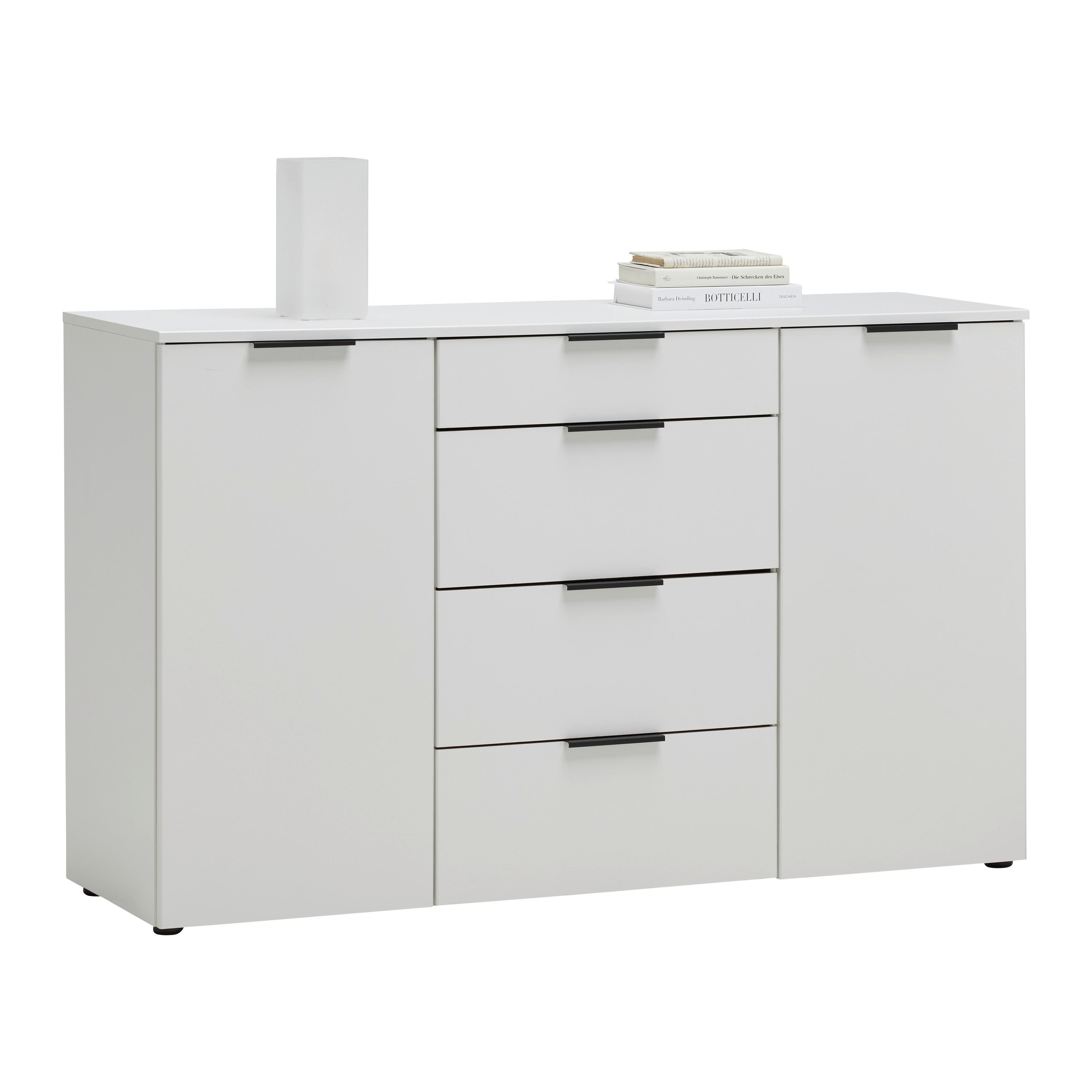 Kommode Level 36 Black A Weiß - Schwarz/Weiß, KONVENTIONELL, Holzwerkstoff/Kunststoff (135/84/41cm) - Premium Living