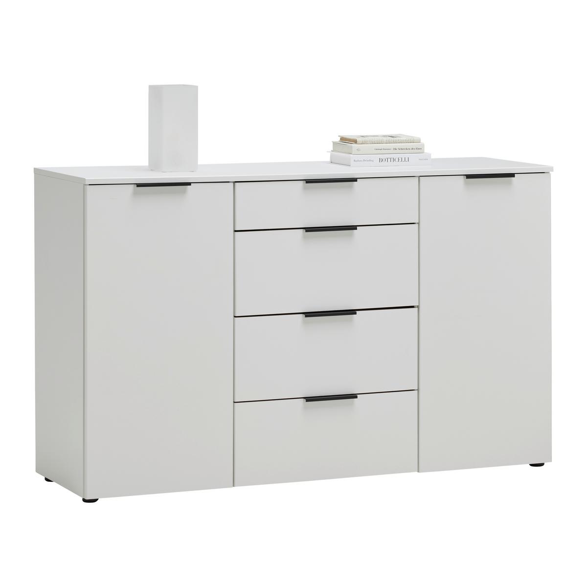 Kommode Level 36 Black A Weiß - Schwarz/Weiß, KONVENTIONELL, Holzwerkstoff/Kunststoff (135/84/41cm) - Premium Living