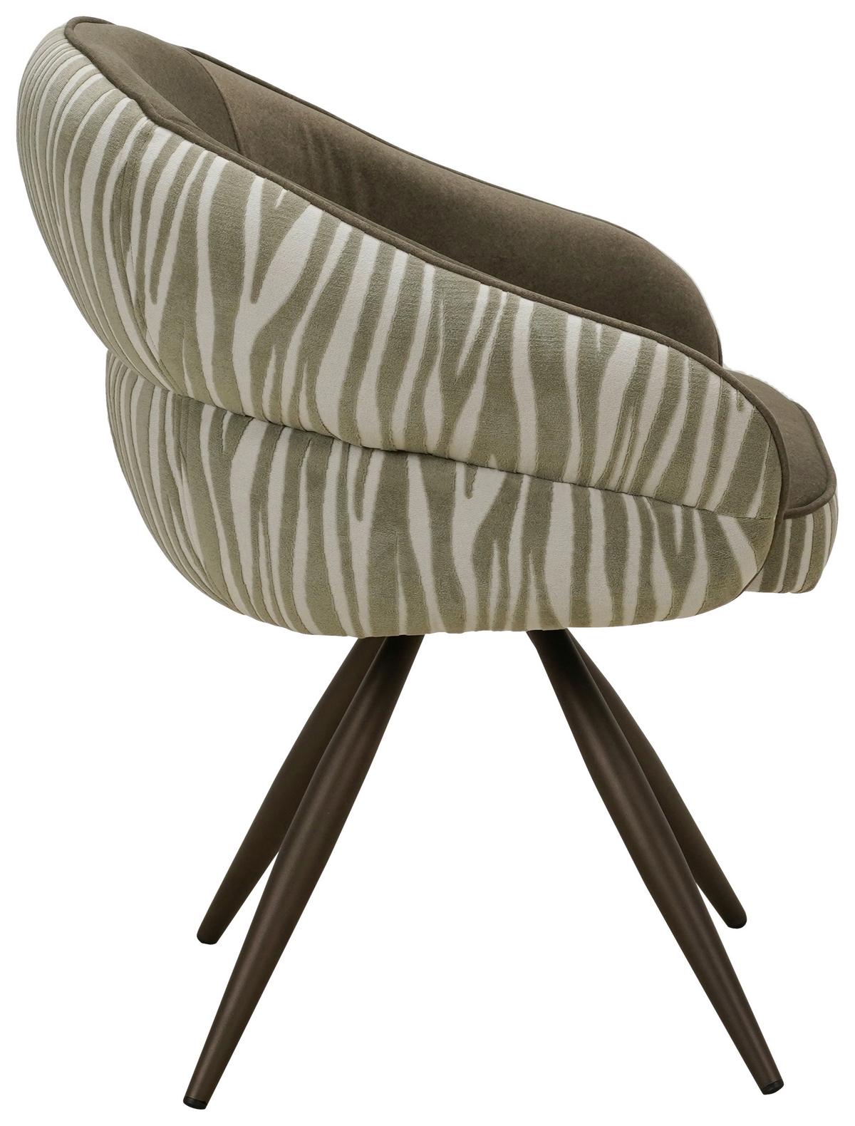 Armlehnstuhl Marty Grün/Schwarzbraun Webstoff - Schwarzbraun/Grün, MODERN, Holz/Textil (59/80/60cm) - Mömax