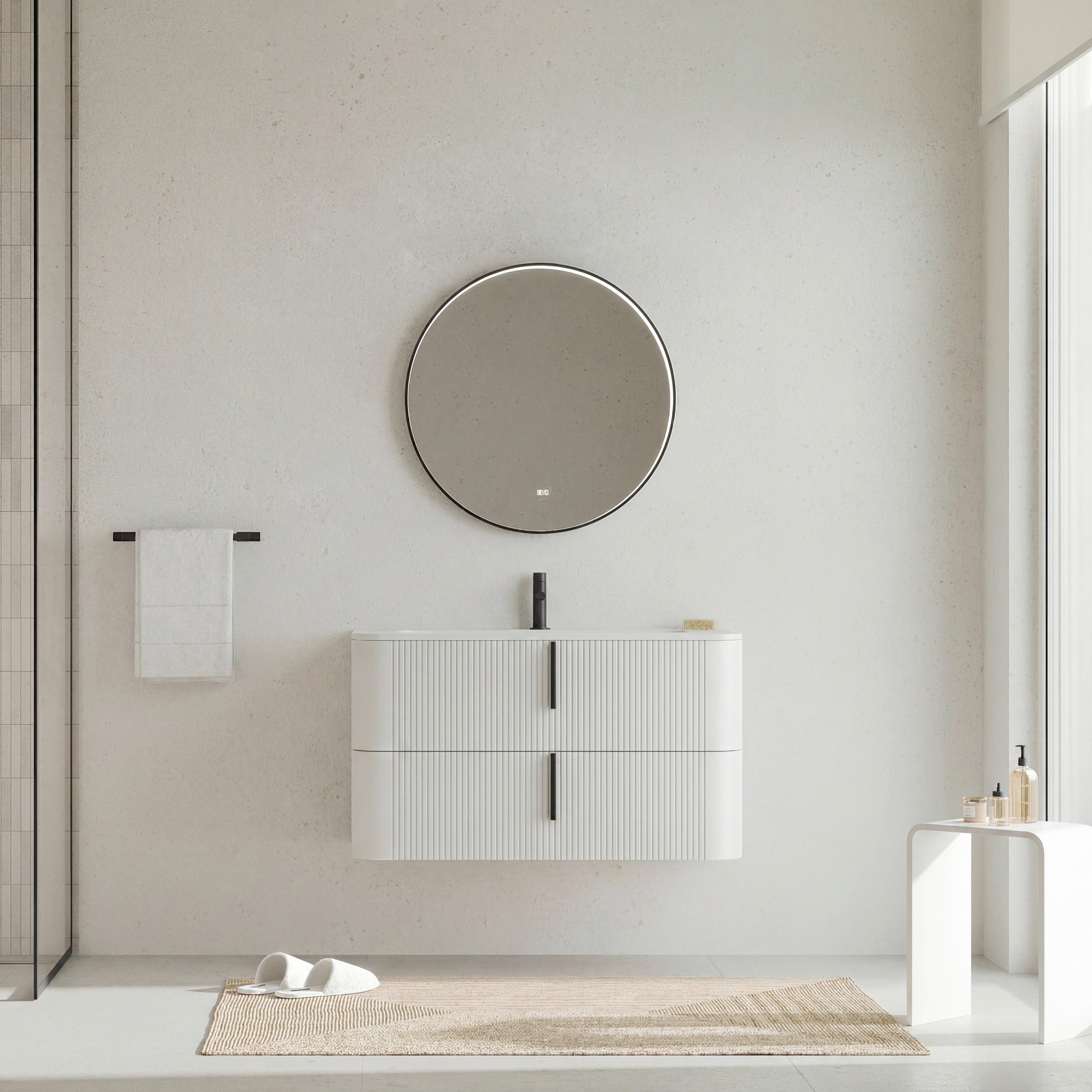 Bază pentru lavoar Lyra - alb/antracit, Modern, material pe bază de lemn (101/51/46cm)