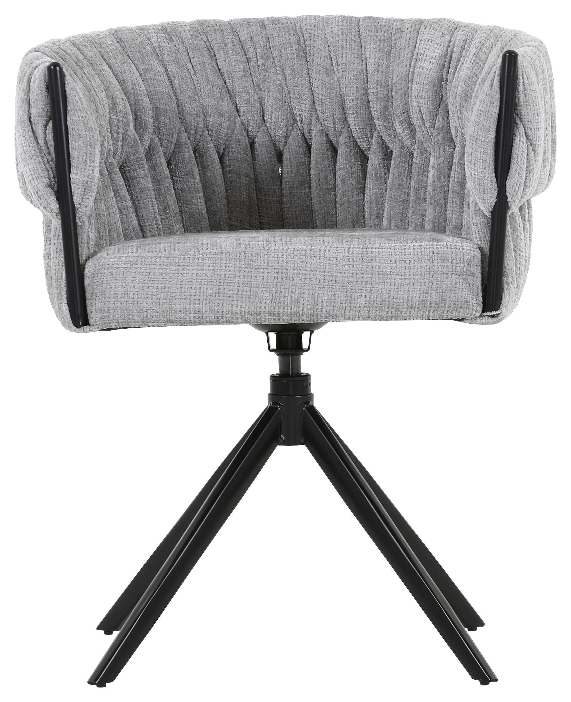 KRZESŁO Z PODŁOKIETNIKAMI TWISTY - jasnoszary/czarny, Design, metal/tkanina (65/76/60cm) - Carryhome