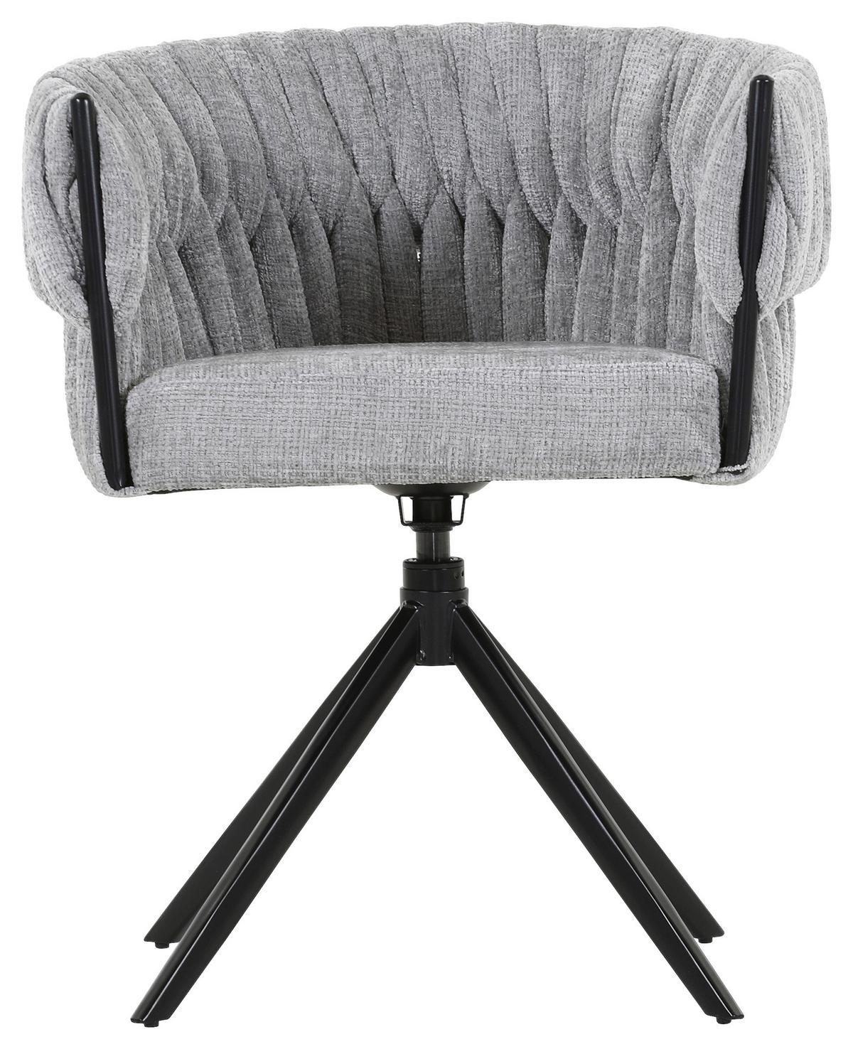 KRZESŁO Z PODŁOKIETNIKAMI TWISTY - jasnoszary/czarny, Design, metal/tkanina (65/76/60cm) - Carryhome