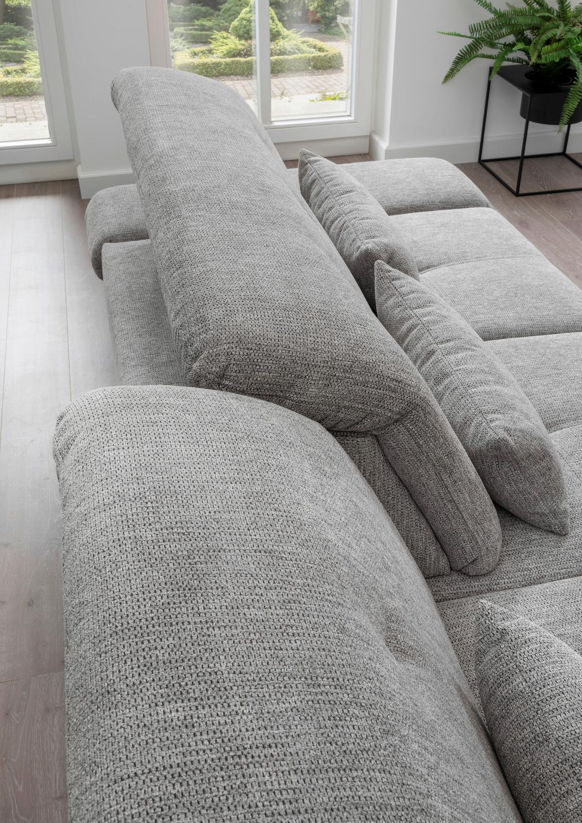 Wohnlandschaft Dalida Silberfarben Chenille - Chromfarben/Silberfarben, Design, Textil/Metall (196/300cm) - Livetastic