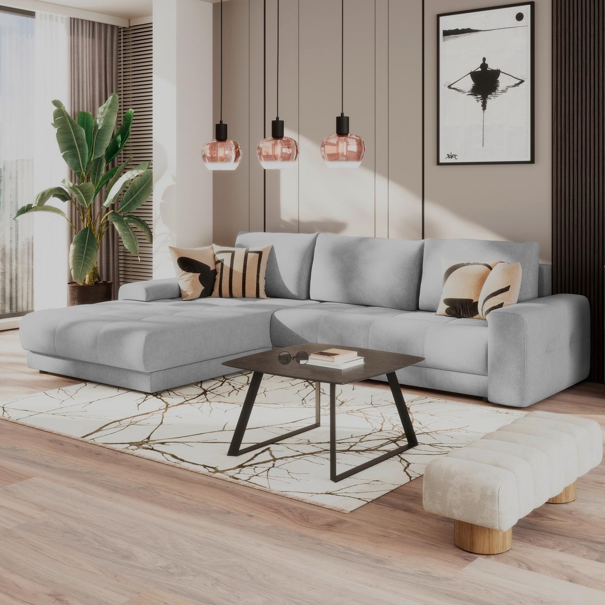 COLțAR ADRIA - gri deschis, Trend, textil (213/308cm) - Luca Bessoni