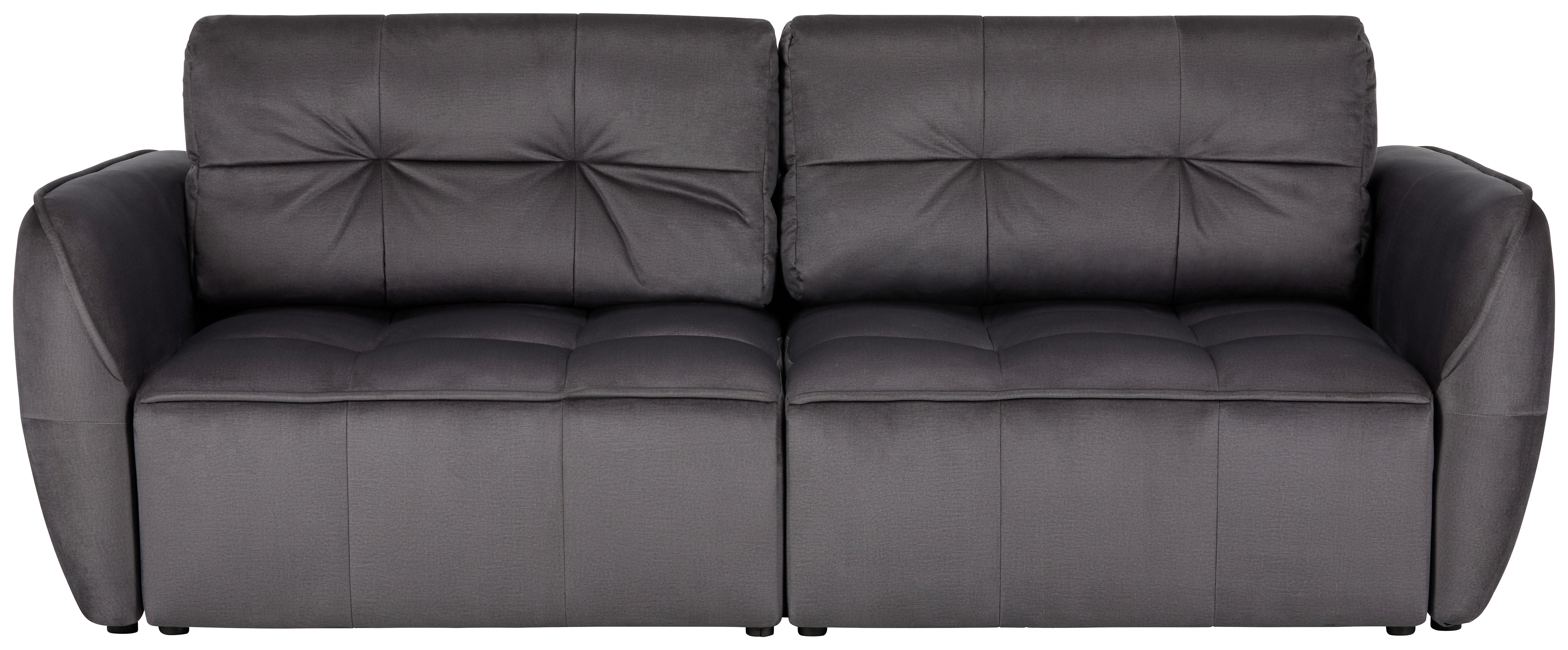 Schlafsofa in Anthrazit - Anthrazit/Schwarz, MODERN, Holz/Holzwerkstoff (243/94/125cm) - Premium Living
